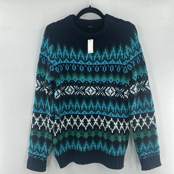 Talbots Crewneck Sweater Chamonix Fair Isle Medium NWT - Picture 2 of 6